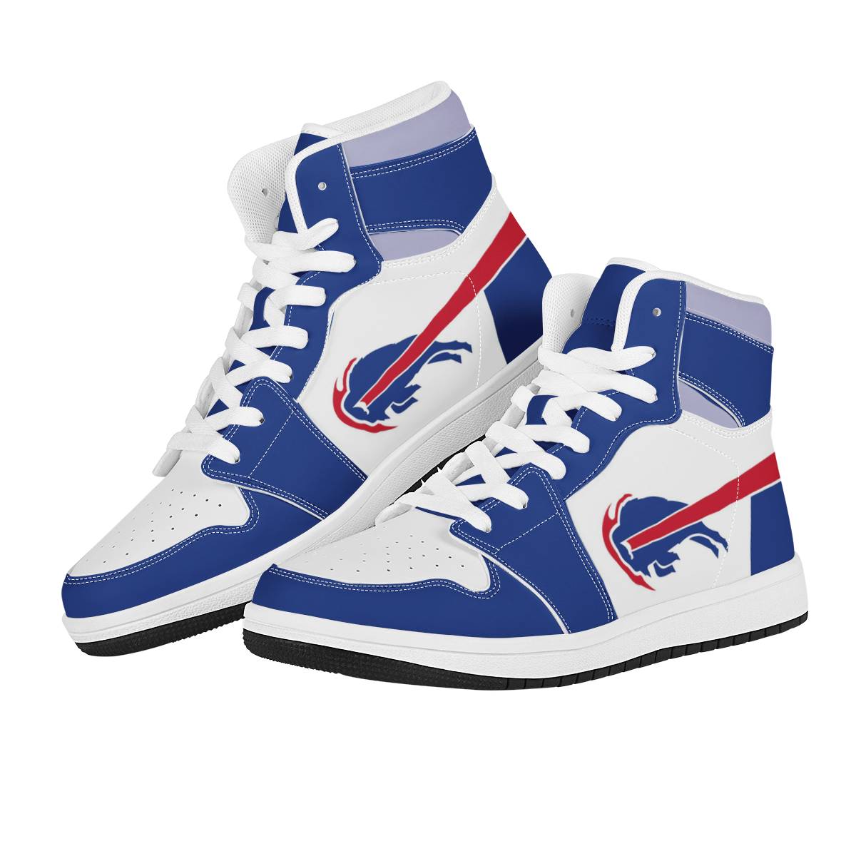 Women's Buffalo Bills High Top Leather AJ1 Sneakers 002